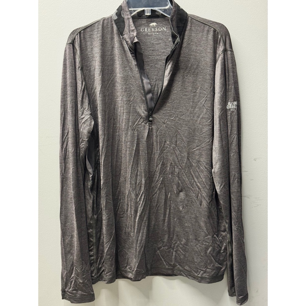 Greyson Guide Sport Quarter Zip Pullover Mens L Gray Marietta Country Club Logo